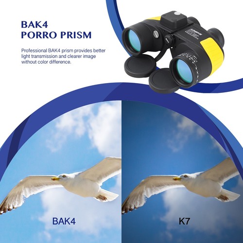 7X50 Marine Binoculars for Adults Military Waterproof Telescope with Compass - Picture 5 of 9