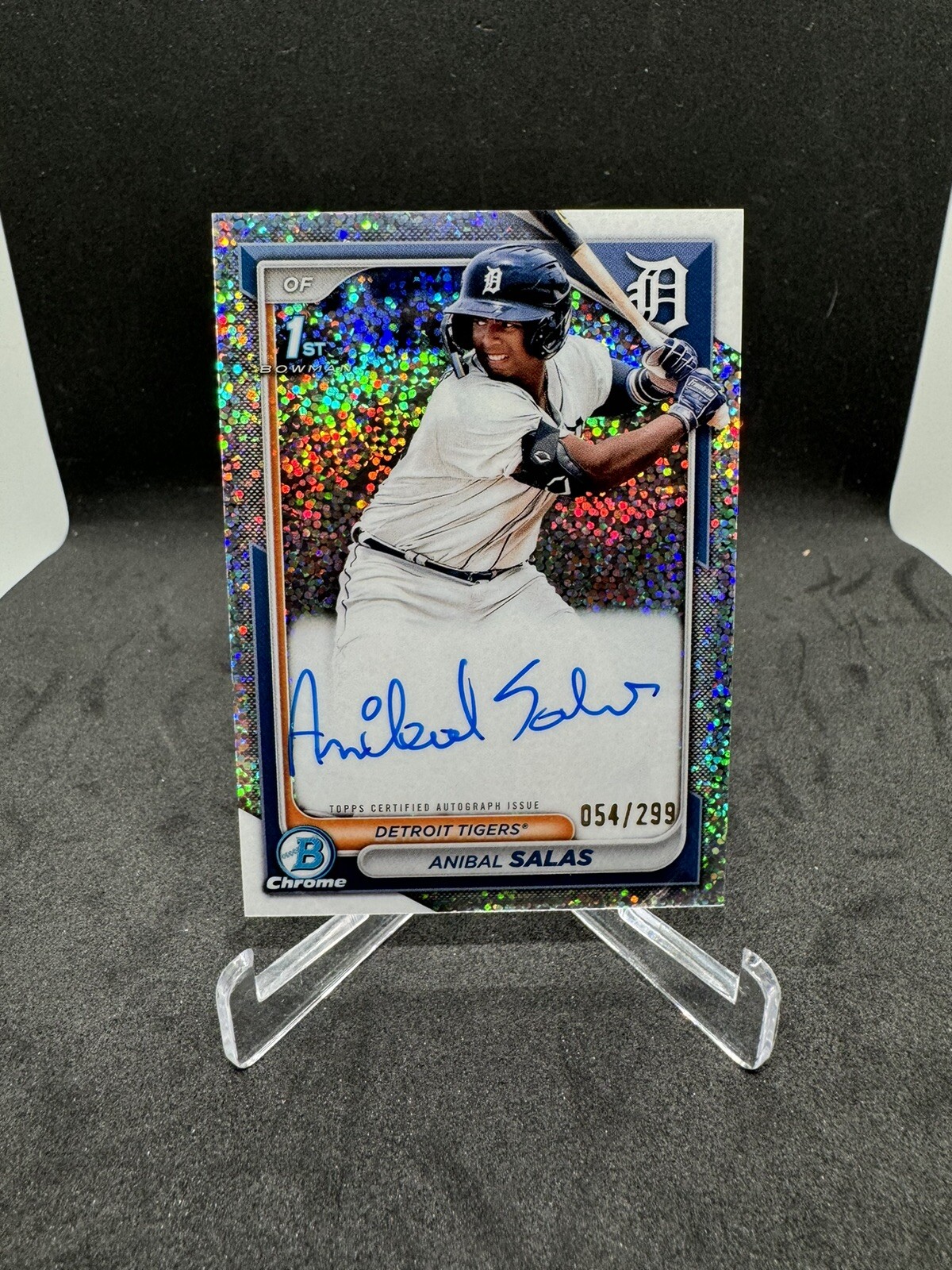 2024 Bowman Chrome Anibal Salas 1st Speckle Auto Refractor /299 #CPA-ASA (RC,AU)