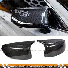 FOR 14-24 INFINITI Q50 Q60 M STYLE HONEYCOMB CARBON FIBER REPLACEMENT MIRROR CAP