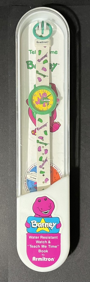 New Vintage 1993 Barney “Teach Me Time” Water Resistant Watch By