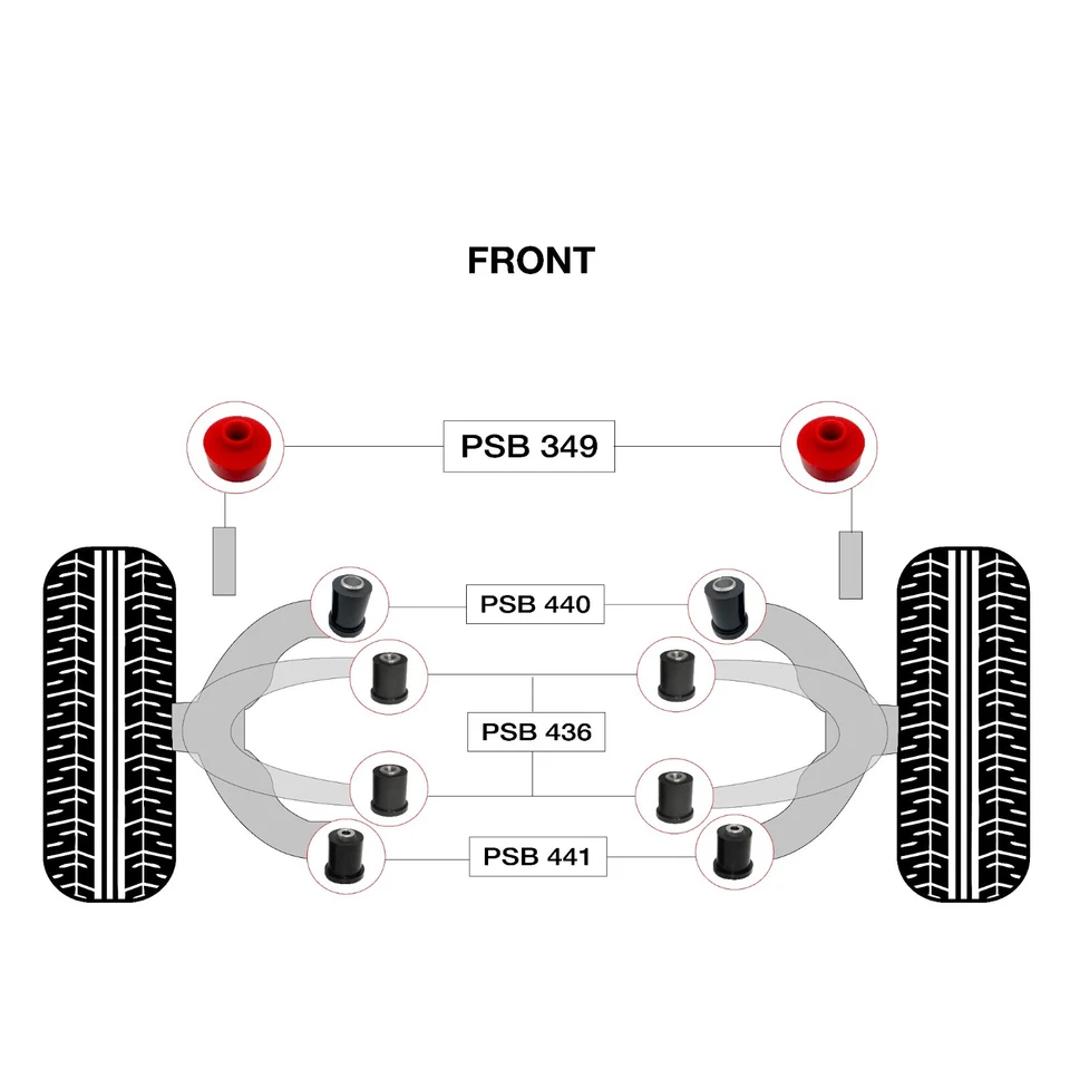 10x Toyota Tacoma (16-23) Front Polyurethane Bushings Kit - Image 2 of 4