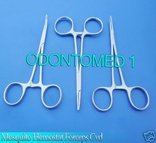 3 Micro Mosquito Hemostat Forceps Curved Fine Point 5" Surgical Instruments