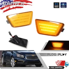 For Chevy Cruze 2011-2015 Front Bumper Reflector LED Side Marker Lights R&L Pair
