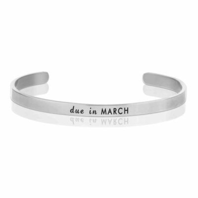 Due in March Silver Cuff Bangle Bracelet Soon To Be Mommy Occasionally Made NEW