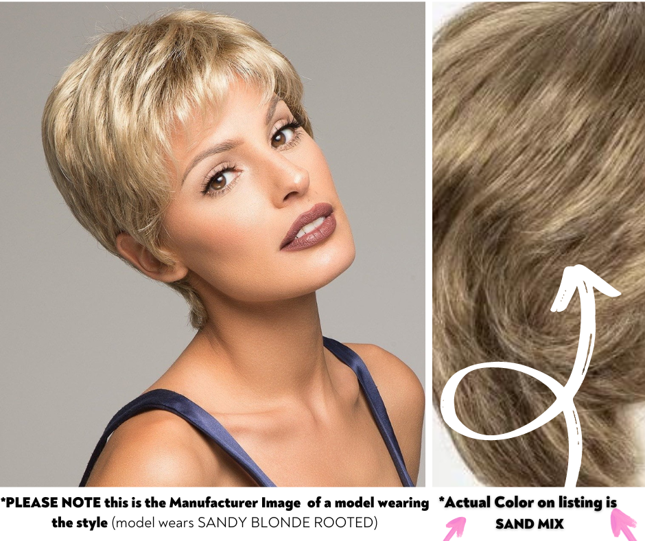 Open Box ellen wille Air | Synthetic Lace Front Wig (Hand-Tied) - Sand Mix