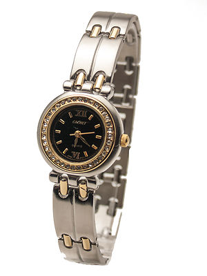 CACHET:WOMEN'S STAINLESS STEEL TWOTONE GOLD/SILVER FINISH BAND ANALOG  WATCH 