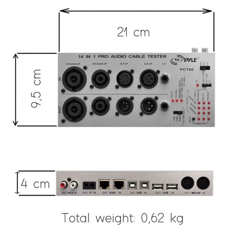 1 Pyle PCT60 Tester für Kabel 14 IN 1 Rca / Phono, Tt IN E Out, rj45 Out - Bild 7 von 9