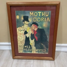 Steinlen French Art Nouveau Vintage Poster Art Matted Print Mothu et Doria Scene