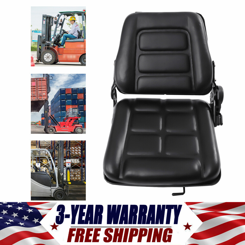 Universal Forklift Seat Foldable PVC Tractor Seat Mower Seat Adjustable Backrest