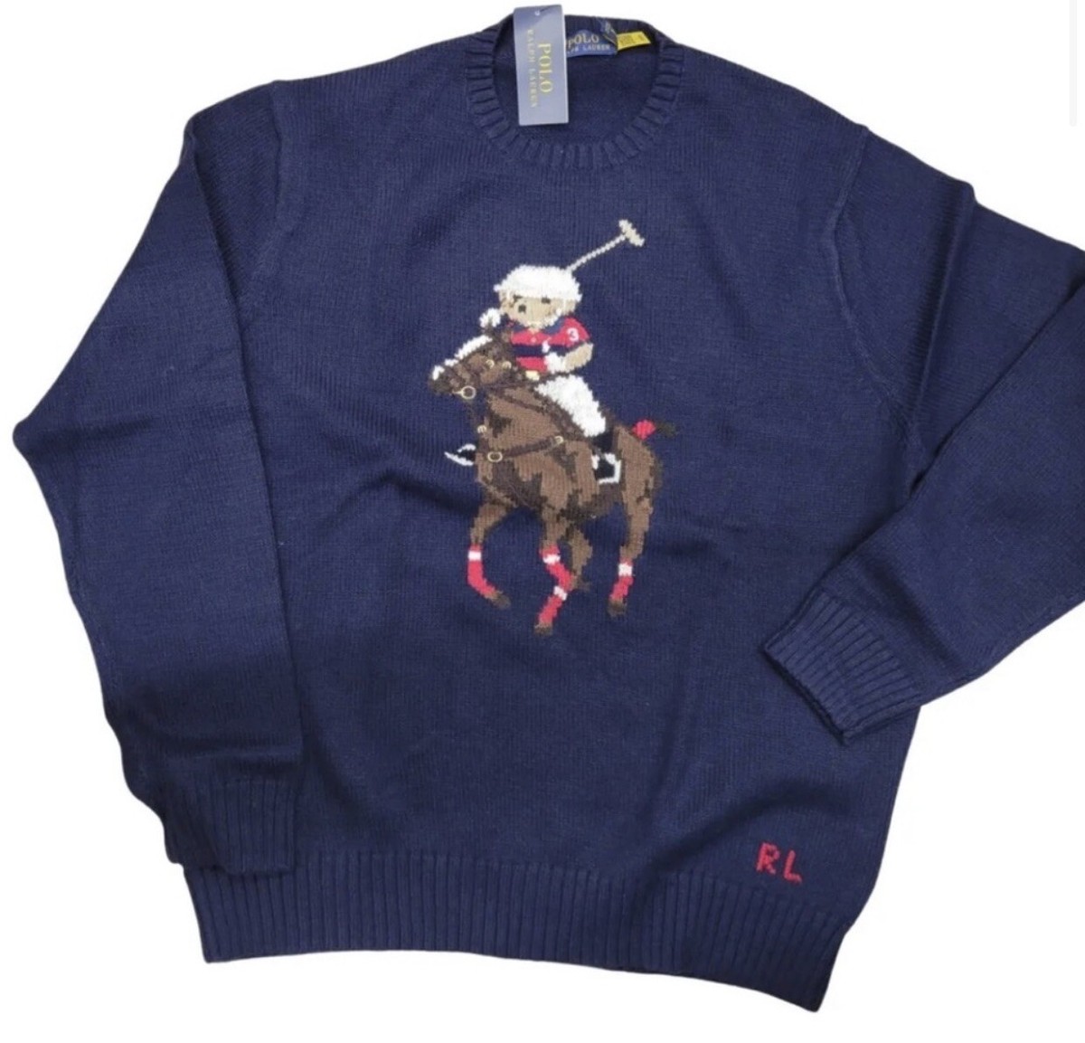 New Polo Ralph Lauren Polo Bear Pony Sweater, Size 3XBIG - Blue | eBay