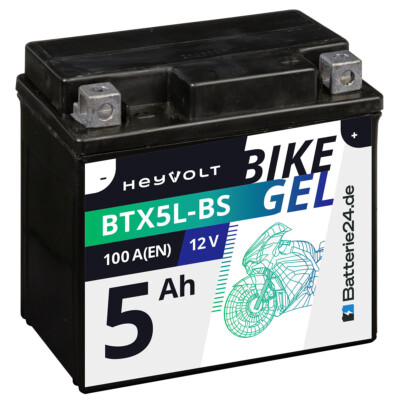 GEL Rollerbatterie 5Ah 12V BTX5L-BS CTX5L-BS 50412 GTX5L-BS