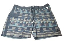 Prana Men's Blue Grey Sander Swim Shorts UPF 50 Size 36 Pull On Board Shorts