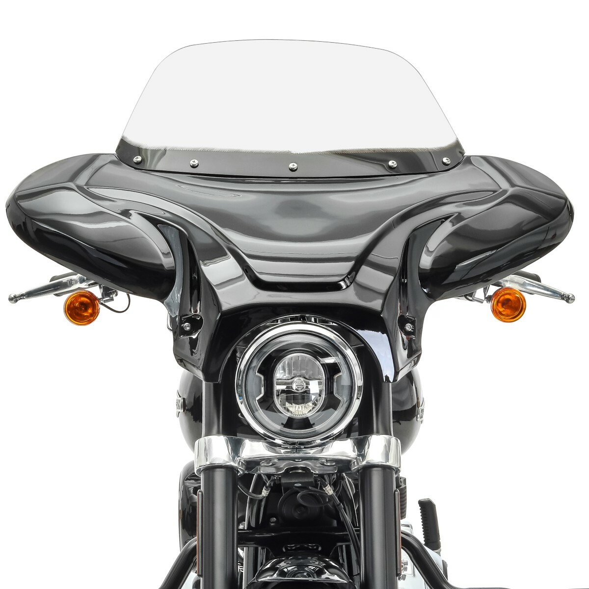 Batwing Windschild Für Kawasaki Vulcan 900 Classic – Schwarze Frontverkleidung Mit Windschutz