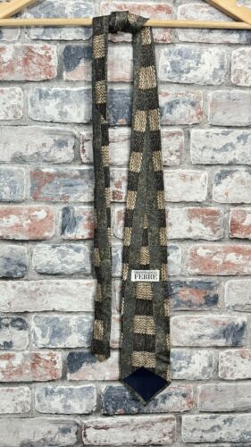 GIANFRANCO FERRE Corbata Vintage 100% Seda Diseño Estampado Patchwork - Imagen 6 de 7