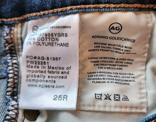AG Adriano Goldschmied The Farrah Skinny High Rise Blue Jeans Women Size 25R - Picture 9 of 9