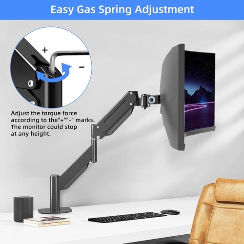 Ergonomic Monitor Arm for Up to 43 Inches - Maximize Space & Comfort - Picture 9 of 9