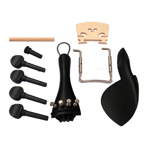 10 piezas piezas de violín madera de ébano 4/4 piezas de violín accesorios puente mentón