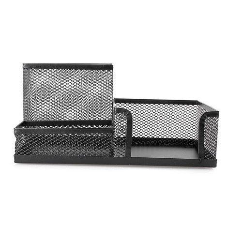 Mesh Stil Schreibtisch Ablage Schreibtisch Büro Stift Bleistift Halter Aufbewahrung Metall Schwarz - Bild 4 von 8