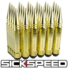 Sickspeed 24 Pc 24k Gold 5 12 Long Spiked Steel Extended Lug Nuts 14x1.5