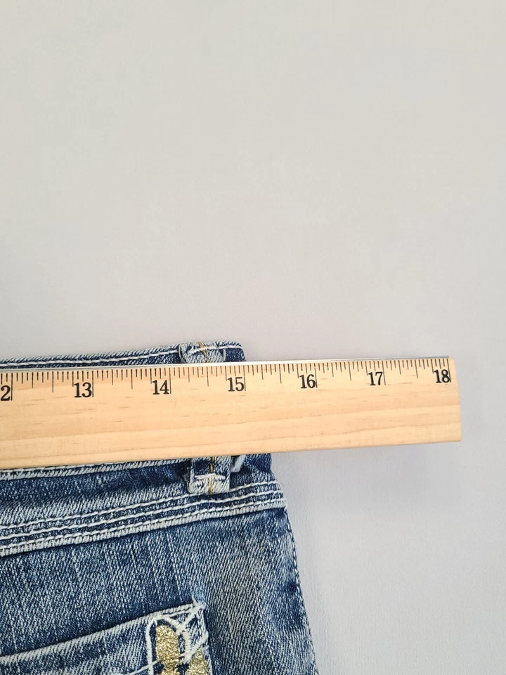 Pantalones Cortos Southpole Mujer Talla 7 Azul Bordado Denim Elegante Damas Foto 4 de 4