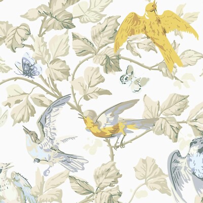 Peel and Stick Wallpaper Vintage Wallpaper Birds Leaf Butterfly 15.5''X78.7''