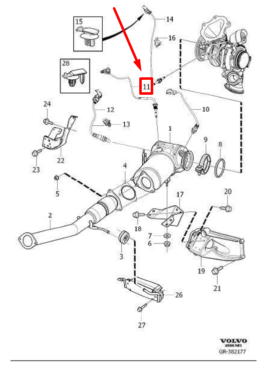 VOLVO S60 MK2 Exhaust Gas Temperature Sensor 31430937 NEW GENUINE eBay