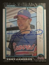 1999 Bowman Chrome #213 Troy Cameron Atlanta Braves Signed Card Autographed