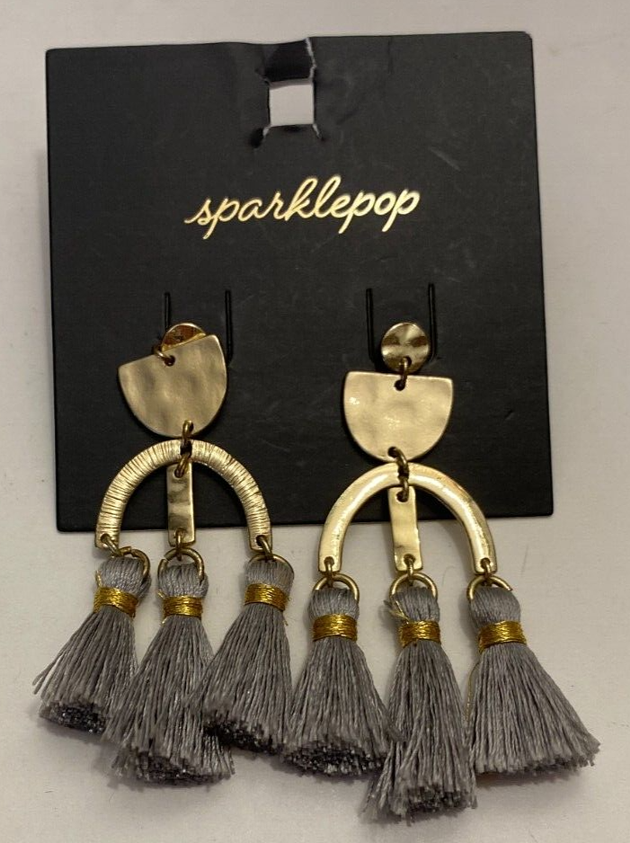 New Sparklepop GoldTone & Like Silk Tassel Drop Dangle Earrings
