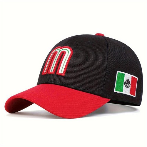 Berretti Unisex M Lettera Ricamo Baseball Mexico Squadra Baseball Fitted Regolabili - Foto 9 di 28