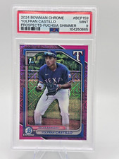 2024 Bowman Chrome Yolfran Castillo Fuchsia Shimmer /199 PSA 9
