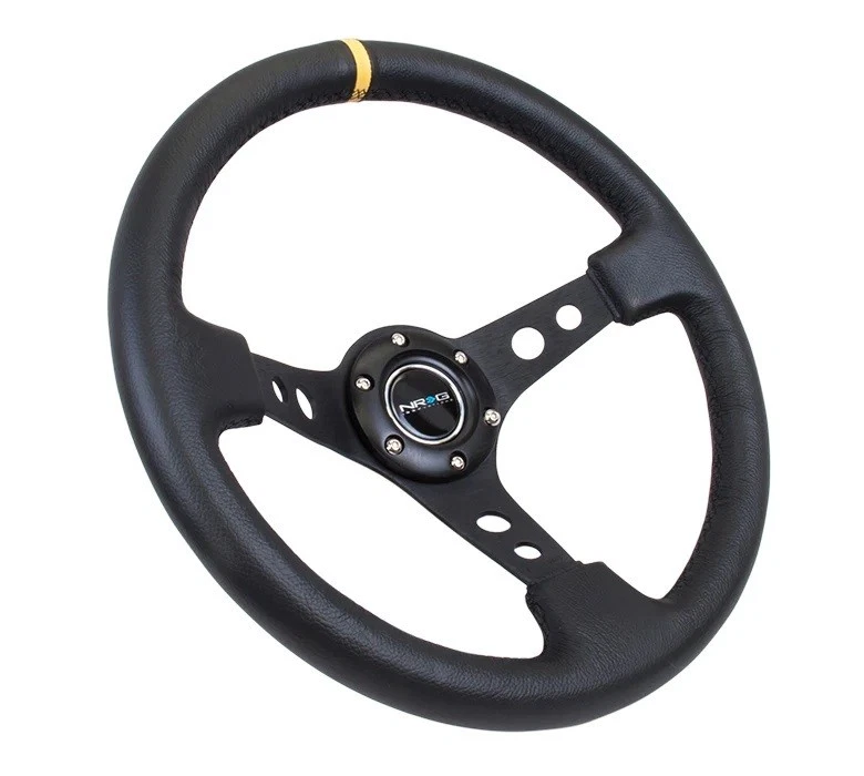 Nrg Innovation RST-006BK-Y, One Steering Wheel 350Mm 3In Dish Black Leatherylwst - Image 4 of 4