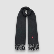 Polo Ralph Lauren Wool Scarf Vintage Classic Fringe Winter Scarves 10X53