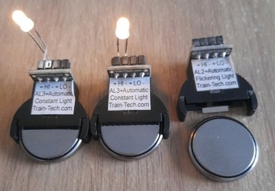 Train Tech AL3+ Automatische Konstantlichtsteuergeräte x3 & Batterien - HO/OO