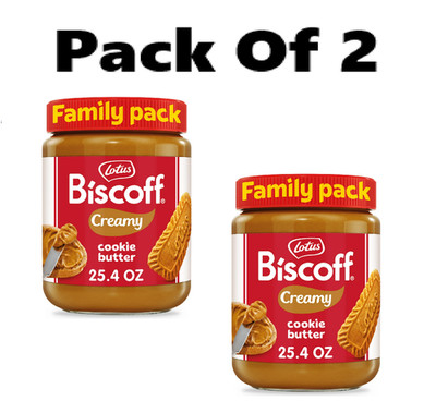 Lotus Biscoff Creamy Cookie Butter, Nut-Free Spread, 25.4oz, Value Sizer 2 Pack