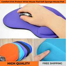 Black Anti-Slip Mouse Pad Mat with Foam Wrist Rest Support for PC Laptop Gaming