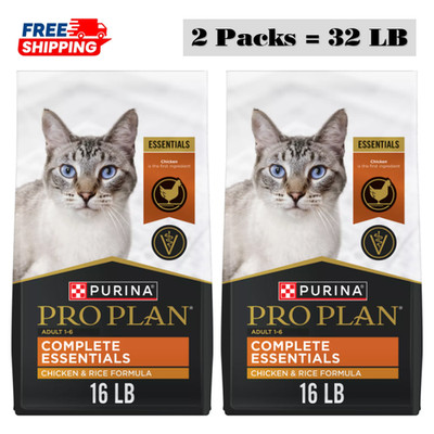 2 Pack, Purina  Pro Plan Complete Essentials Adult Dry Cat Food 16 LB