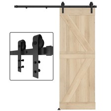 Barn Door Hardware Kit 5FT, Heavy Duty Modular Sliding Door Track Hardware Se...