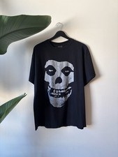 Vintage 90s Misfits Crimson Ghost Skull Graphic Black T-Shirt