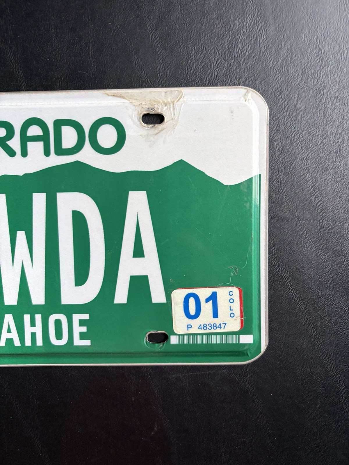 2001 Colorado License Plate Personalized Vanity YIAWDA Arapahoe County