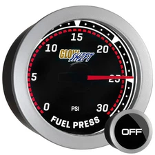 52mm GLOWSHIFT TINTED LED 0 - 30 PSI DIESEL FUEL PRESSURE GAUGE w PSI SENDER KIT