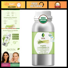 Organic Lemongrass Essential Oil 16 Fl Oz - Pure, Large Size, Aromatherapy Ski
