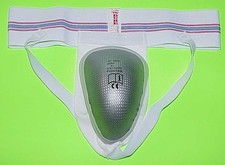 A  2007 RARE FIGHTER XL STEEL & CARBON FIBER PROTECTIVE CUP & XL DUKE JOCKSTRAP
