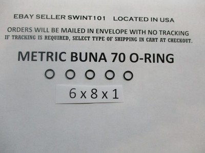 6mm ID x 8mm OD x 1mm thick O-ring. Buna-70.   Quan 5.