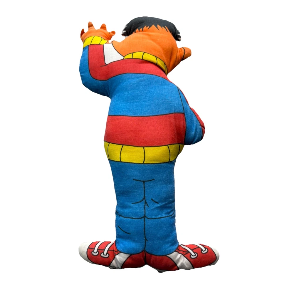 Boneca de pelúcia vintage Sesame Street Ernie travesseiro - costurada à mão PBS  - Imagem 2 de 4