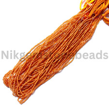 Natural Hessonite Gemstone Beads, Micro Facet...