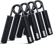 Grip Strength Trainer 4 Pack,50LB-200LB Metal Hand Grip Strengthener