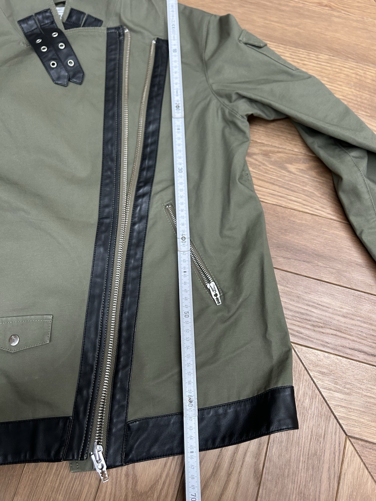 McQ By Alexander McQueen Olive Green Cotton Utility Biker Jacket Size IT 40 image 8