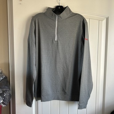 Men s Peter Millar Perth Performance Golf Quarter Zip MEDIUM GREY Great Shape!