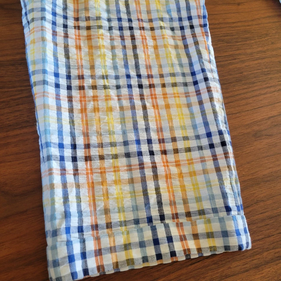 Pantalones de vestir para hombre 100 % algodón verano Seersucker calce moderno a cuadros talla 48x29 Foto 4 de 4