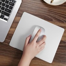 Aluminum Metal Mouse Pad Silver Hard Smooth Matte Non-Slip Waterproof 180x160mm